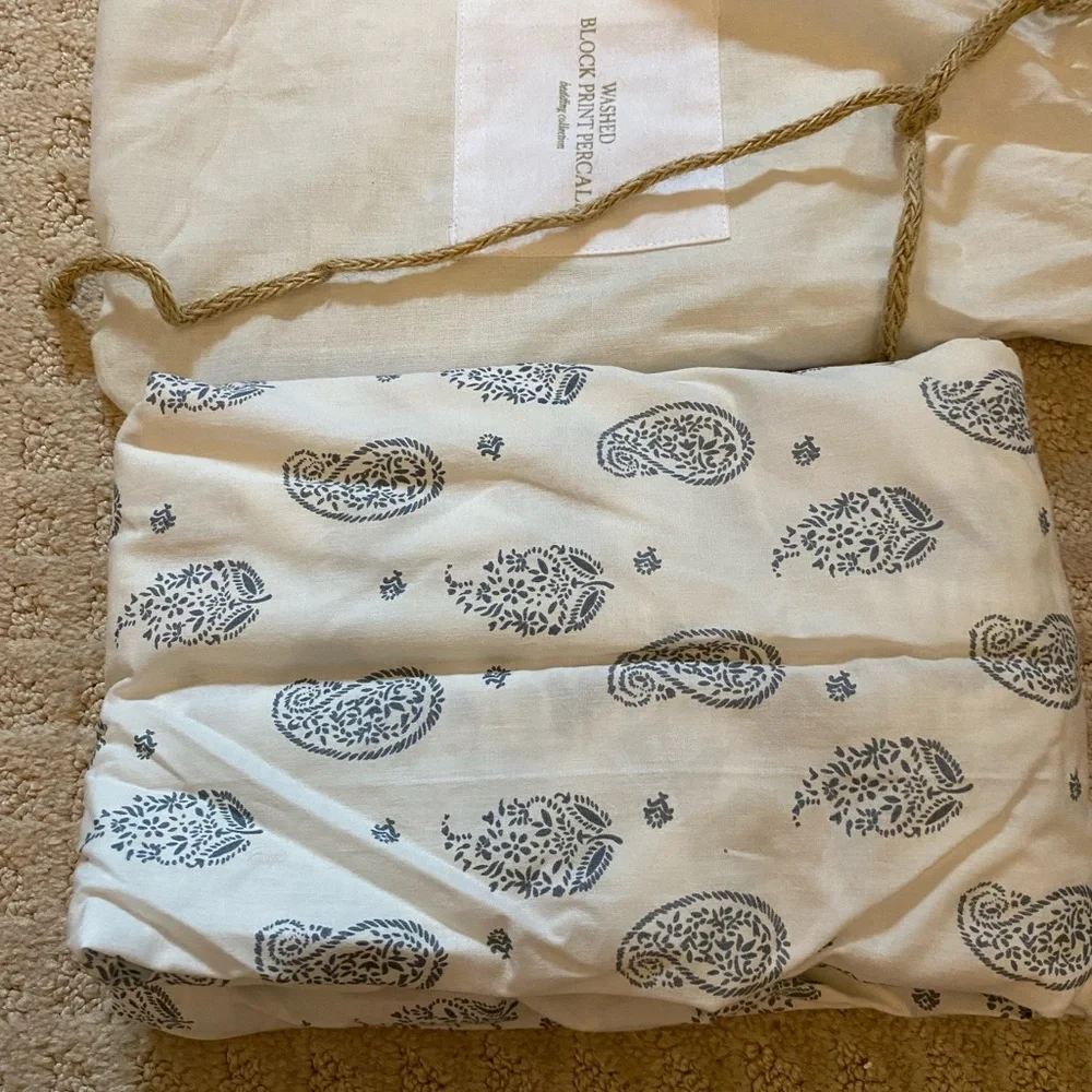 Restoration Hardware Crib Sheet block print percale